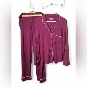 Victoria's Secret Modal Plum Two-Piece Pajama Set with White Piping
